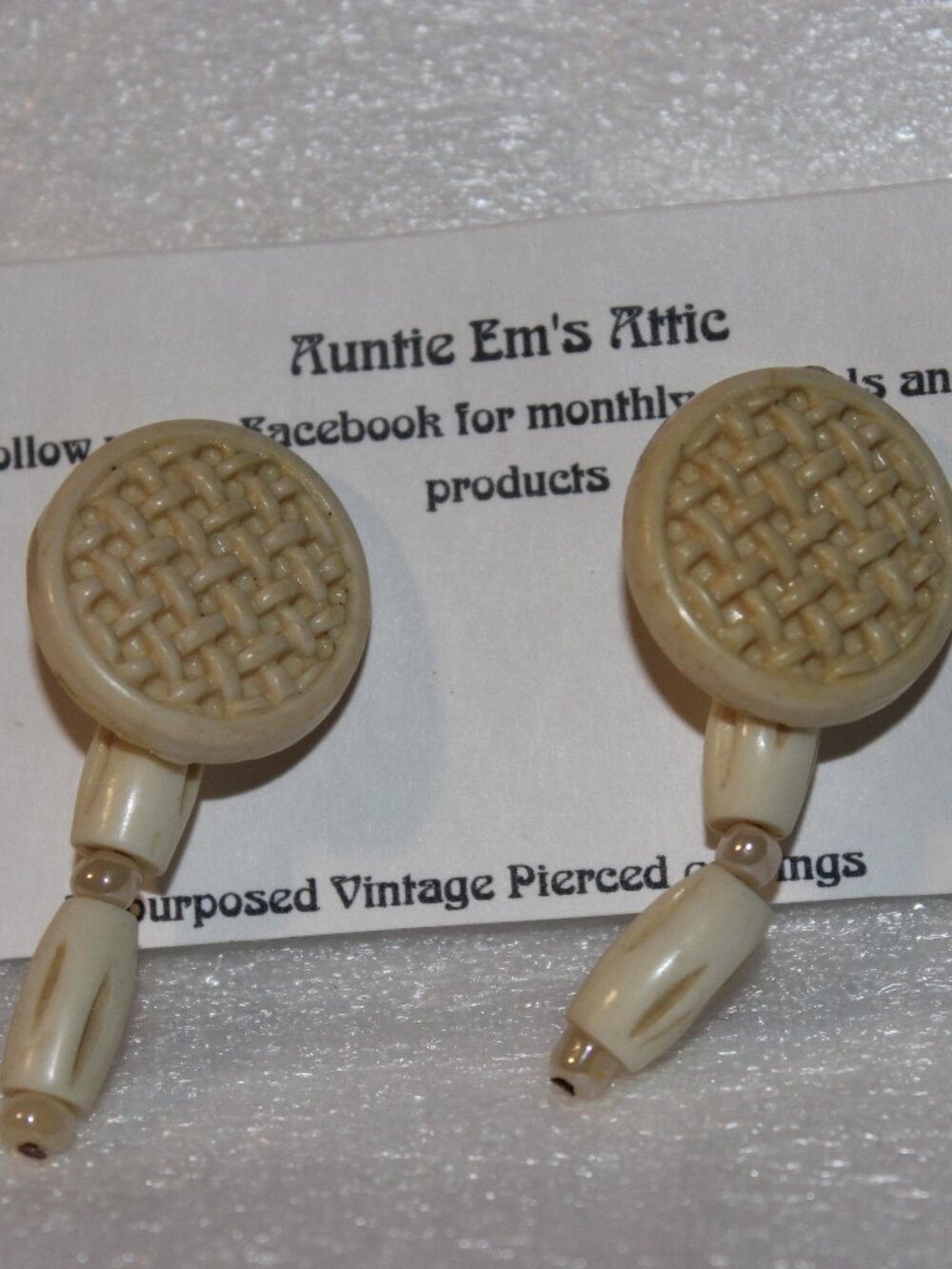 Vintage button earrings